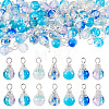 70Pcs 7 Colors Crackle Glass Pendants PALLOY-TADJ00019-1