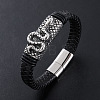 Punk Braided PU Leather Cord Bracelets VJ0992-1-1