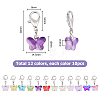 96Pcs 12 Colors Butterfly Glass Pendants HJEW-HS00002-2