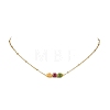 Natural Multicolor Tourmaline Faceted Cube Beads Pendant 304 Stainless Steel Satellite Chain Necklacs for Women NJEW-JN06541-01-2