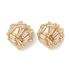 Brass Micro Pave Cubic Zirconia Stud Earring Findings KK-Z094-12G-1