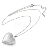 Anti-Tarnish 304 Stainless Steel Heart Locket Pendant Cable Chain Necklaces for Women NJEW-M050-04E-P-4