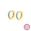 925 Silver Zircon Round Hoop Earrings Unisex Geometric Stylish Jewelry KO3739-14-1
