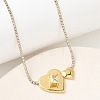 304 Stainless Steel Clear Glass Heart Pendant Rhinestone Tennis Necklaces for Women NJEW-A074-01G-3
