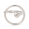 Brass Ring Open Cuff Ring for Women RJEW-G288-09P-2