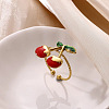 Fruit 304 Stainless Steel Enamel Cuff Open Rings WGD941B-01-1