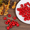 50Pcs Spray Painted Wood European Beads WOOD-PA0001-82-4