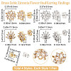 4 Pairs 4 Style Clear Cubic Zirconia Flower Stud Earring Findings EJEW-BBC0001-13-2