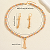 Vintage Brass Round Beaded Tassel Necklace & Earrings for Women KV0699-5