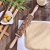 Flower Print Wood Rolling Pin AJEW-WH0528-06-1-4