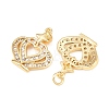 Brass Micro Pave Cubic Zirconia Pendants KK-C162-101G-2