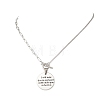 Alloy Disc with Word Pendant 304 Stainless Steel Mixed Chain OT Necklaces NJEW-JN05867-2