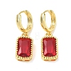 Brass Glass Dangle Hoop Earrings for Women KK-CBA760A-04G-6