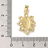 Rack Plating Brass Micro Pave Clear Cubic Zirconia Pendants KK-U019-24G-3