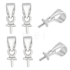 6Pcs Anti-Tarnish Rhodium Plated 925 Sterling Silver Snap on Bails STER-HY0001-07P-1