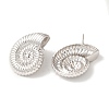 Rack Plating Spiral Shell Shape Brass Stud Earrings EJEW-B062-35P-2