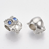 Platinum Plated Alloy European Beads MPDL-S067-15-2