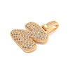 Brass Micro Pave Clear Cubic Zirconia Pendants KK-B099-01G-Z-2