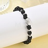 Natural Lava Rock & Non-magnetic Synthetic Hematite Beaded Stretch Bracelets for Women Men BJEW-JB13710-2