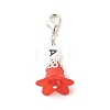 Frosted Flower Transparent Acrylic Pendant Decoration HJEW-JM00628-04-2