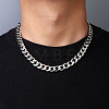 201 Stainless Steel Curb Chain Necklaces for Men NJEW-Q336-07B-P-2