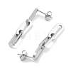 304 Stainless Steel Oval Dangle Stud Earrings for Women EJEW-C096-15P-2