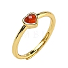 Heart Natural Mixed Stone Adjustable Rings RJEW-Q818-02G-3