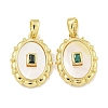 Brass with Cubic Zirconia with Sea Shell Pendant KK-Q820-19G-1