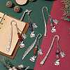 5Pcs 5 Styles Christmas House & Angel Alloy Pendant Bookmarks AJEW-JK00341-2