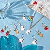 12Pcs 6 Style Alloy Enamel Rabbit & Carrot Charm Locking Stitch Markers HJEW-PH01669-4