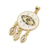 Rack Plating Brass Micro Pave Cubic Zirconia Pendants KK-Z074-05G-2