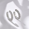 Brass Micro Pave Clear Cubic Zirconia Cuff Earrings X-EJEW-I249-14P-5