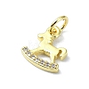 Brass Micro Pave Claer Cubic Zirconia Charms KK-H475-43G-2
