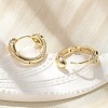 Brass Clear Cubic Zirconia Hoop Earrings EJEW-Q014-28G-3