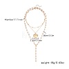 Alloy & Plastic Pearl Pendant 3 Layer Long Tassel Necklaces for Women WG4E668-03-1