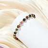 Natural Multicolor Tourmaline & Synthetic Non-magnetic Hematite Beaded Stretch Bracelets for Women BJEW-JB13941-2