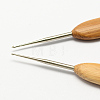 Bamboo Handle Iron Crochet Hook Needles TOOL-R034-1.0mm-2