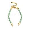 Leather Braided Cord Link Bracelets MAK-K022-01G-03-1