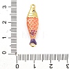 Brass Enamel Fish Connector Charms KK-H527-11G-05-3