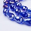 Electroplate Glass Beads Strands EGLA-D015-15x10mm-13-2
