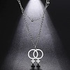 304 Stainless Steel Pendant Double Layer Necklaces WG77B0B-01-1