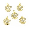 Brass Micro Pave Cubic Zirconia Pendants KK-E068-VB415-2