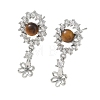 Brass Pave Cubic Zirconia Stud Earring Findings KK-C172-13P-1