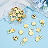 20Pcs Flat Round Brass Button Covers Settings BUTT-ME0001-48E-5