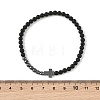 Synthetic Hematite & Natural Black Agate Beaded Stretch Bracelets BJEW-JB14011-4