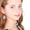 2 Pair 2 Color Colorful Enamel Palette Dangle Earrings EJEW-AN0002-73-5