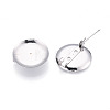 304 Stainless Steel Brooch Cabochon Settings STAS-E547-08H-P-1