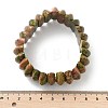 Bicone Natural Unakite Beads Stretch Bracelets for Women Men BJEW-C097-05F-5