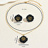 Elegant Resin Rose Pendant Necklace & Stud Earrings Set for Women DC8905-2