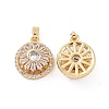 Real 18K Gold Plated Brass Micro Pave Clear Cubic Zirconia Pendants KK-E068-VC302-1